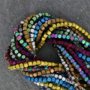 Mini-Hematites cubos facetados 2.2 mm Jet Hematite x40 cm