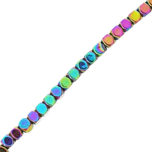 Mini-Hematites cubos facetados 2 mm Iris x40 cm