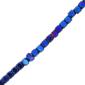 Mini-Hematites cubos facetados 2 mm Blue Metallic x40 cm