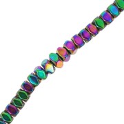 Mini-Hematites arandelas facetadas 3 mm Iris x40 cm