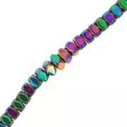 Mini-Hematites arandelas facetadas 3 mm Iris x40 cm