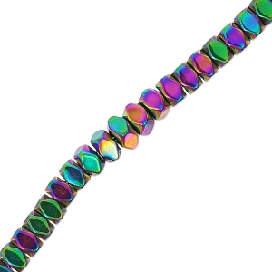 Mini-Hematites arandelas facetadas 3 mm Iris x40 cm