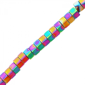 Mini-Hematites entrepiezas tuercas 3.3 mm Iris x40 cm