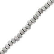 Mini-Hematites redondas aplanadas facetadas 3.3 mm Labrador x40 cm