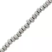 Mini-Hematites redondas aplanadas facetadas 3.3 mm Labrador x40 cm