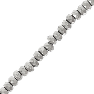 Mini-Hematites redondas aplanadas facetadas 3.3 mm Labrador x40 cm