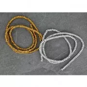 Mini-Hematites redondas aplanadas facetadas 3.3 mm Labrador x40 cm