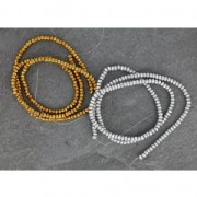 Mini-Hematites redondas aplanadas facetadas 3.3 mm Antique Gold x40cm