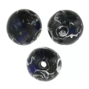 Cuentas redondas 4 mm Opaque Sapphire Picasso x50