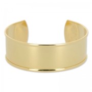 Base pulsera de latón con reborde curvado 23x145 mm dorado con oro fino x1