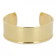 Base pulsera de latón con reborde curvado 23x145 mm dorado con oro fino x1