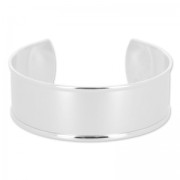 Base pulsera latón con reborde curvado 23x145 mm plateado x1