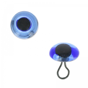 Ojo animal de vidrio para coser 8 mm Azul x1