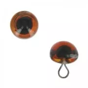 Ojo animal de vidrio para coser 8 mm Marrón x1
