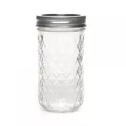 Frasco Mason Jar Ball 12 oz motivo diamante  x1