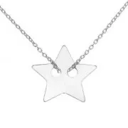 Colgante doble agujeros estrella a grabar 15 mm de Plata 925 x1