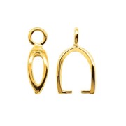 Enganche para colgante vaciado 12 mm en Plata 925 dorado con oro fino x1