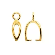 Enganche para colgante vaciado 12 mm en Plata 925 dorado con oro fino x1