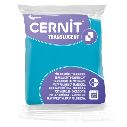 Pasta Cernit translúcida - Azul turquesa (n.º 280) x 56 g