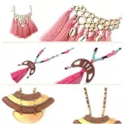 Entrepieza para collar 52x10 mm de madera Naturel x1