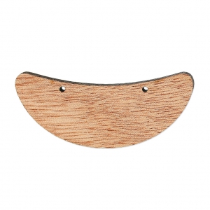 Entrepieza para collar media luna  56x21 mm de madera Marrón x1