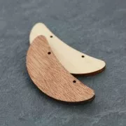 Entrepieza para collar media luna  56x21 mm de madera Marrón x1