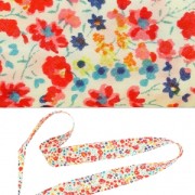 Cinta cortada al bies Liberty Phoebe Rouge x 1m|raw }}