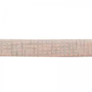 Cordón de cuero doble de lentejuelas barniz motivo cuadrícula 5 mm Light Rose x 50cm