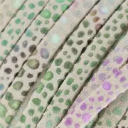 Cordón de cuero doble imitación ante imitación pescado 5 mm Mint/Lilas x 50