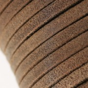 Cordón de cuero doble imitación ante irisado 5 mm Marrón x 50cm