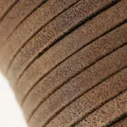 Cordón de cuero doble imitación ante irisado 5 mm Marrón x 50cm