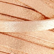 Cordón de cuero doble imitación ante myalizado agriyado 10 mm Pink Gold x 50cm