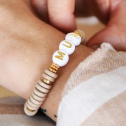 Cuentas arandalas Heishi de cerámica 8,5 mm Menta claro mate x20