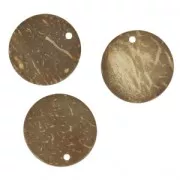 Colgantes redondos de coco 23 mm Marrón x5