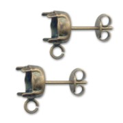 pendientes con trasera soporte cabuchón 1028/1088 8 mm bronce x2