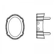 Engaste PureCrystal 4122 Oval Rivoli 14x10,5 mm Rodiado