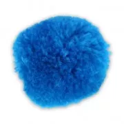 Pompón redondo sintético 3 cm Azul x1