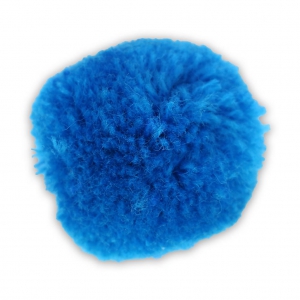 Pompón redondo sintético 3 cm Azul x1