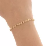 Cadena con eslabones Jaseron 3 mm dorado con oro fino HQ x50cm