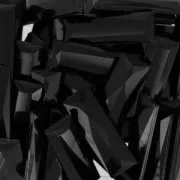 Cabuchón sintético baguette 30x10 mm Jet x1