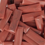 Cabuchón sintético baguette 30x10 mm imitación marfil Coral x1