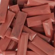 Cabuchón sintético baguette 30x10 mm imitación marfil Coral x1