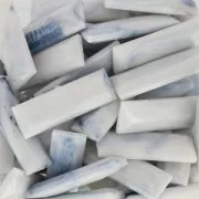 Cabuchón sintético baguette 30x10 mm imitación marfil Light Blue x1