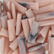 Cabuchón sintético baguette 24x8 mm imitación marfil Rosa x1