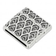 Cierre magnético motivo peacock 24 mm para cordón plano 20 mm Chapado Plateado envejecido|raw }}