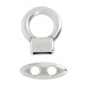 Cierre de aro con barrita para cordón 5 mm Chapado Plateado envejecido x1|raw }}