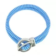 Cierre de aro con barrita para cordón 5 mm Chapado Plateado envejecido x1