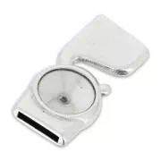 Cierre gancho para cordón plano 5mm y rivoli 1122 12mm Chapado Plateado envejecido