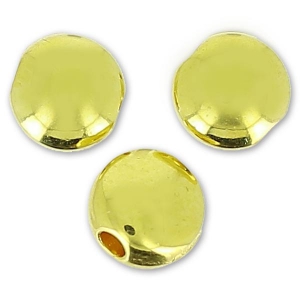 Cuentas lisas 5.5 mm Dorado con oro fino x6