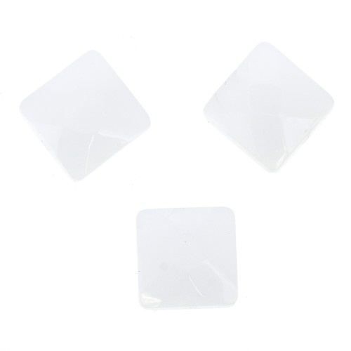 Cuadrado facetado 10 mm White Opal x10